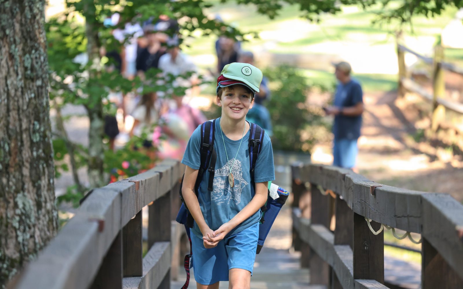 Camper Wearing 5R Hats on Opening Day